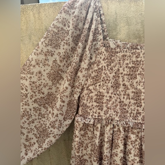 Altar'd State Ivory and Taupe Floral dress - Picture 4 of 6